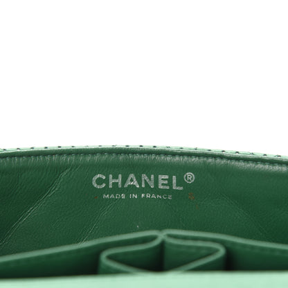 Chanel Lambskin Perforated East West Flap Green 8 of 10