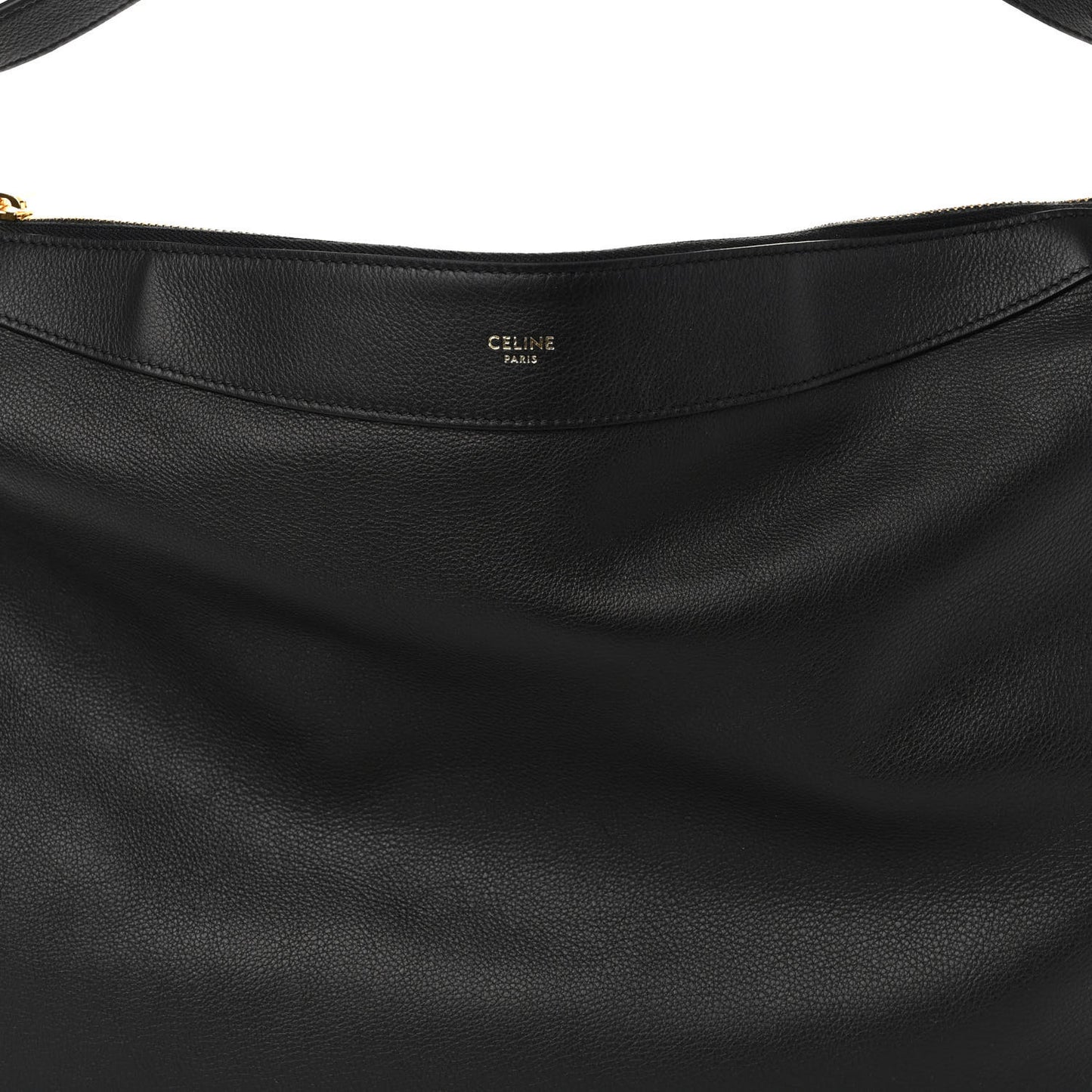 Supple Calfskin Large Romy Shoulder Bag Black