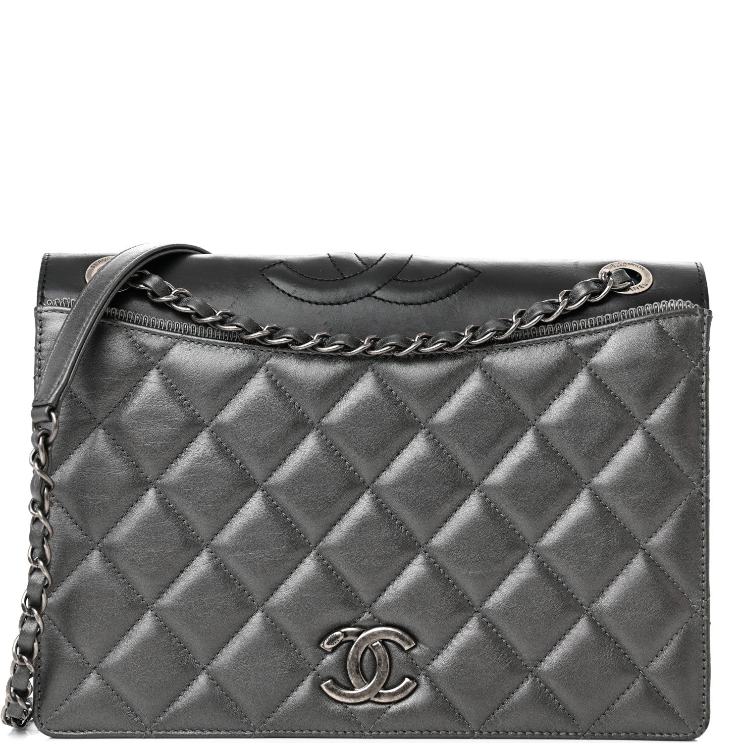 Chanel Metallic Calfskin Quilted Ballerine Flap Silver 8 of 15