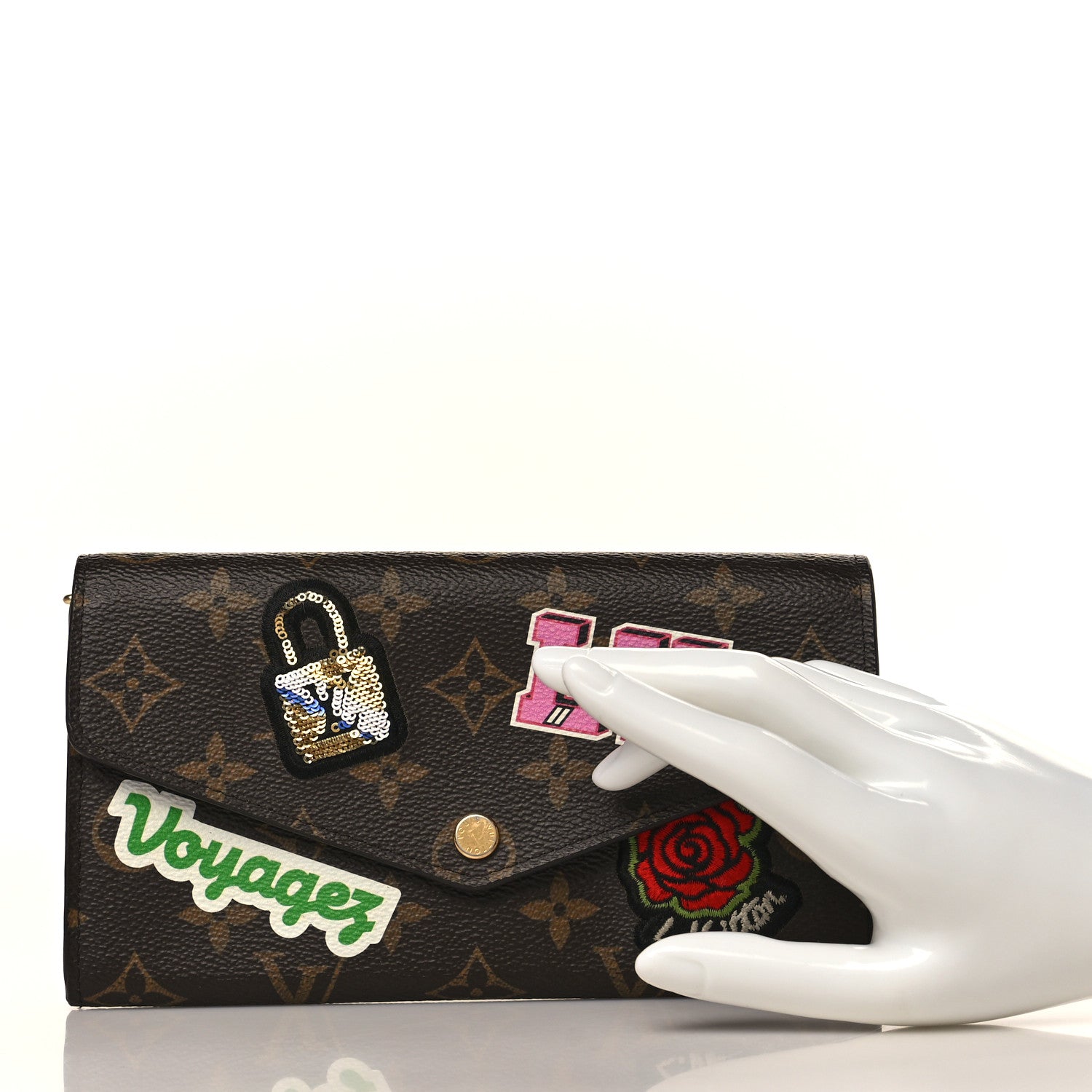 Louis Vuitton Monogram Travel Stickers Sarah Wallet 2 of 8