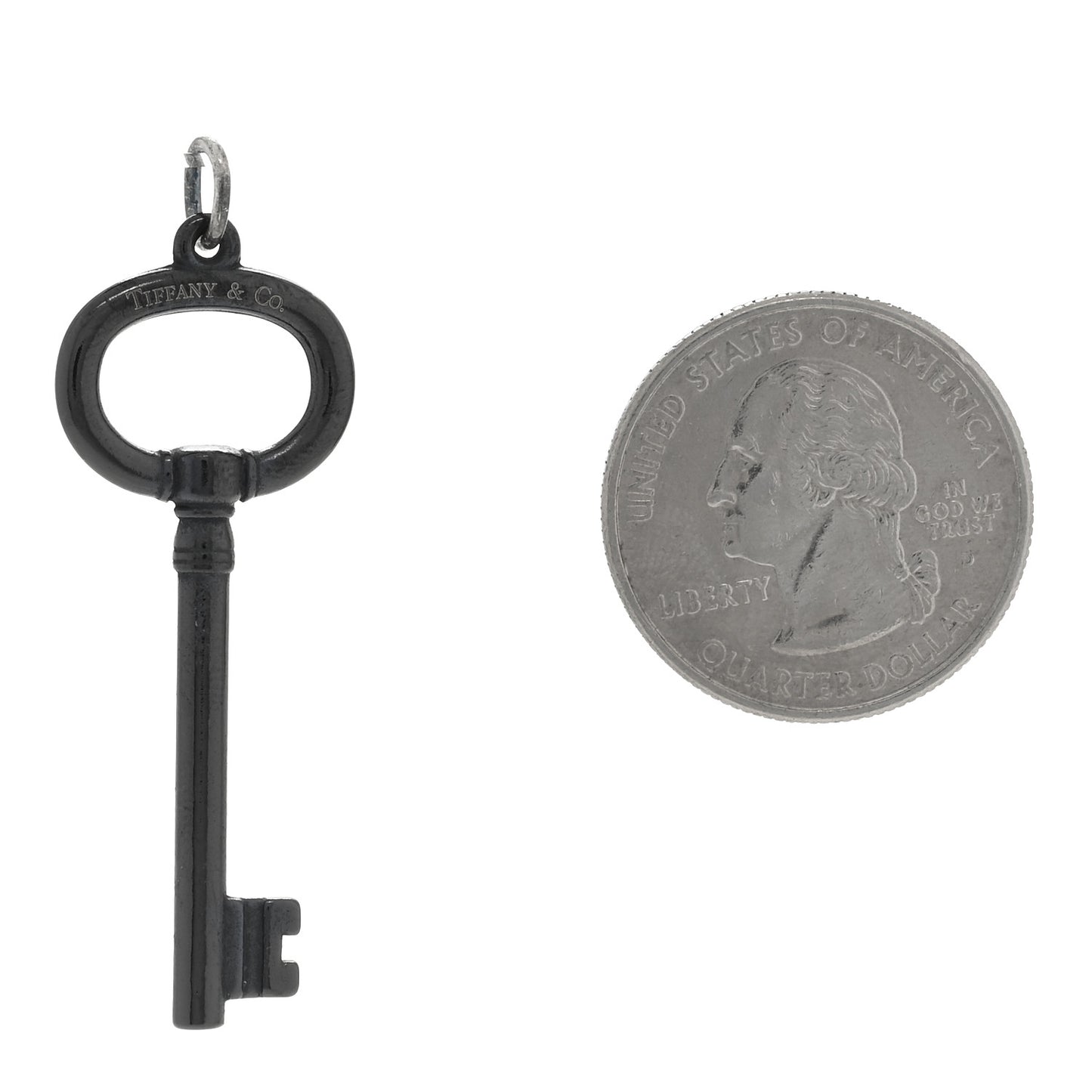 Black Titanium Oval Key Pendant