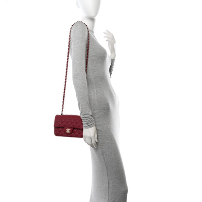 Chanel Lambskin Quilted Mini Rectangular Flap Burgundy 2 of 11