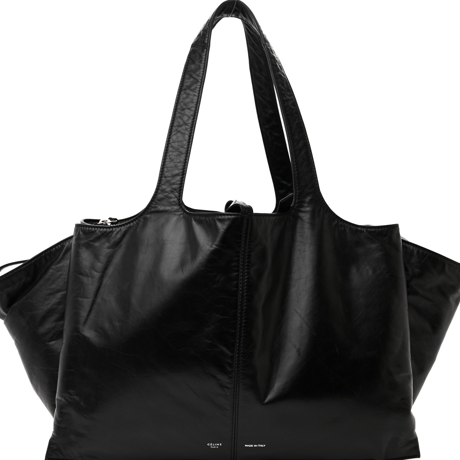 Celine Paperweight Calfskin Medium Tri-Fold Bag Black 9 of 11