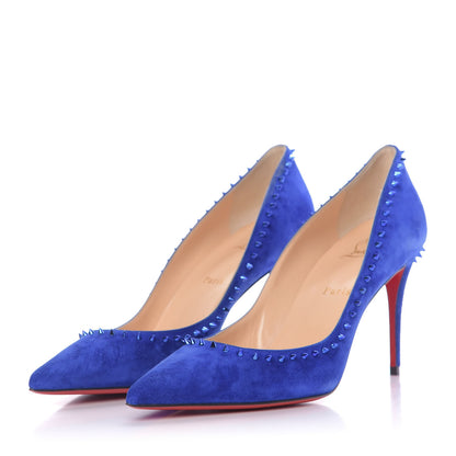 Christian Louboutin Veau Velours Anjalina 85 Pumps 41 Azulejo 2 of 11