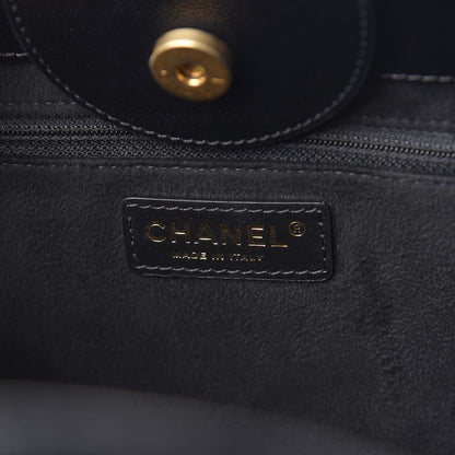 Chanel Caviar Small Studded Deauville Tote Black 7 of 16