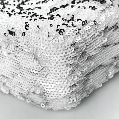 Chanel Sequin Logo Mini Rectangular Flap White Black 9 of 10