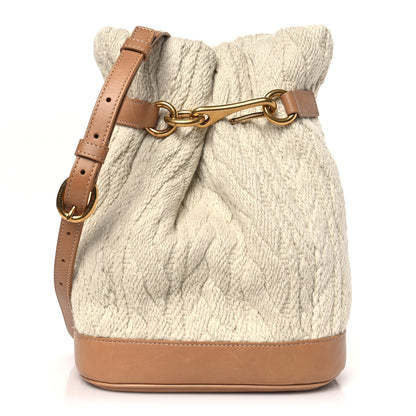 Saint Laurent Calfskin Tessuto Treccia Knit Le Maillon Bucket Bag Soy Milk 1 of 11