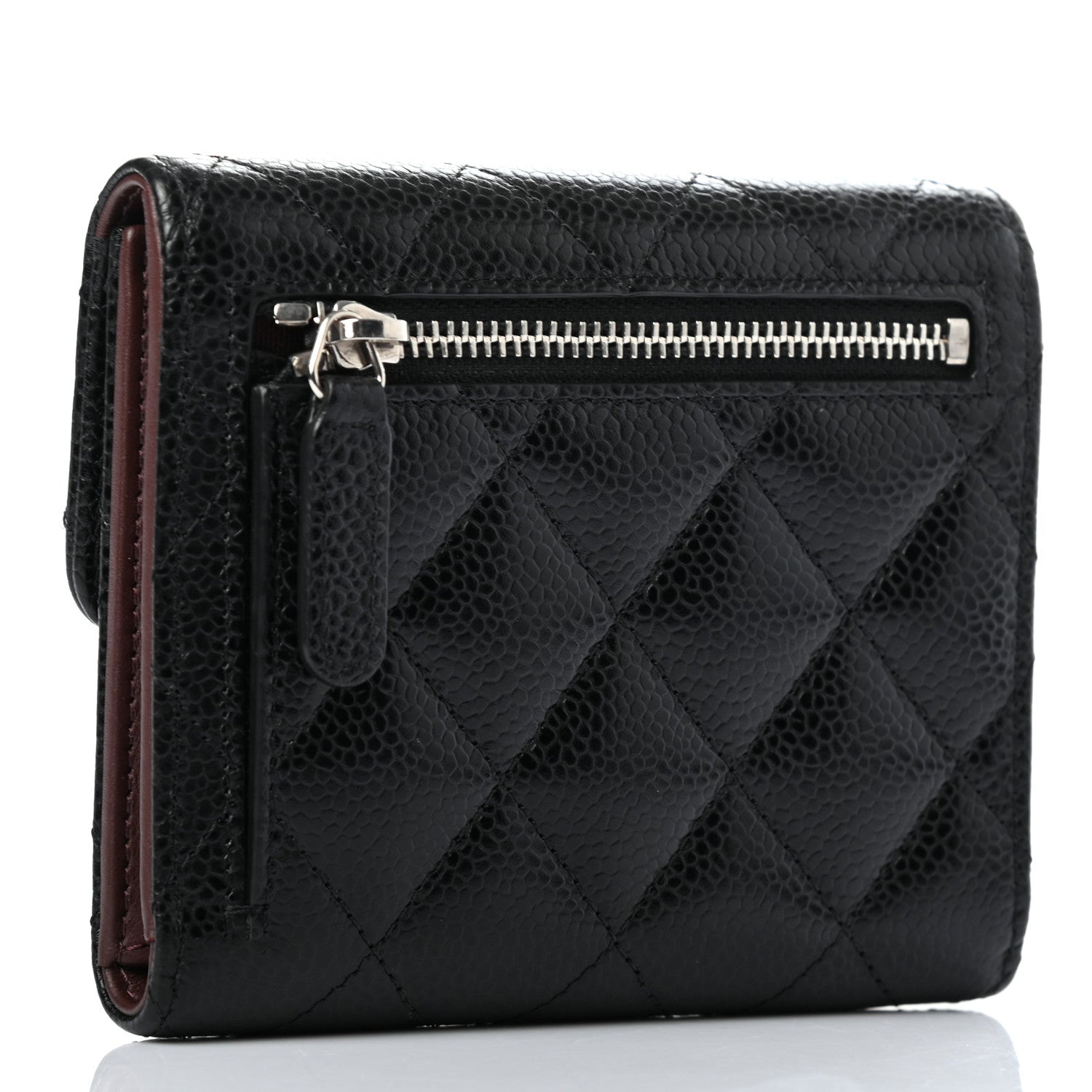 Chanel Caviar Quilted Compact Flap Wallet Black 3 of 9