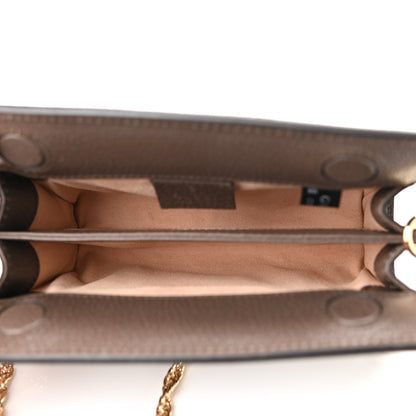 Gucci GG Supreme Monogram Textured Dollar Calfskin Web Mini Ophidia Chain Shoulder Bag Beige Ebony New Acero 5 of 12