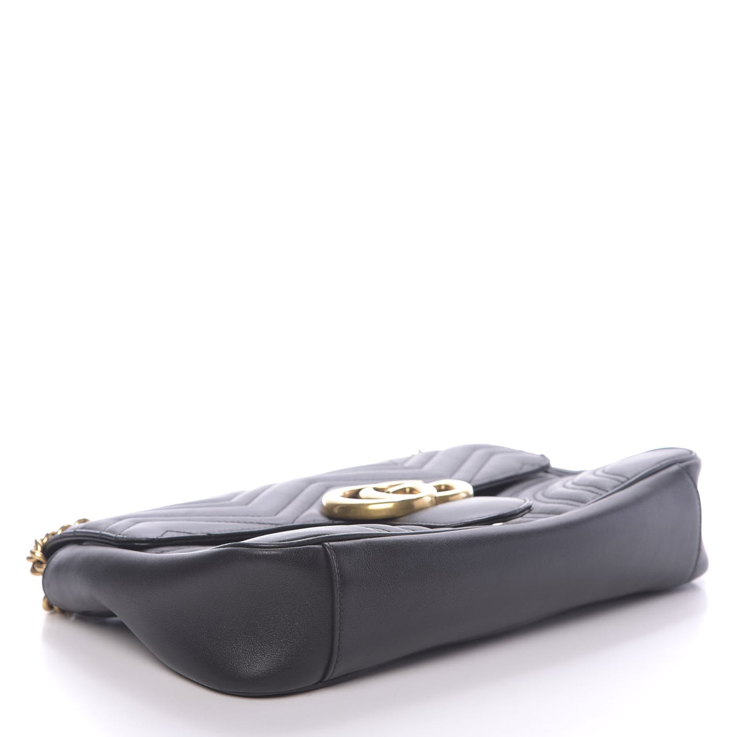 Calfskin Matelasse Medium GG Marmont Shoulder Bag Black
