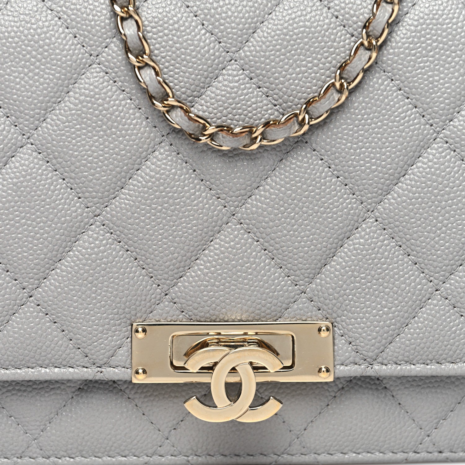 Chanel Caviar Quilted Golden Class Wallet On Chain WOC Gray 8 of 11