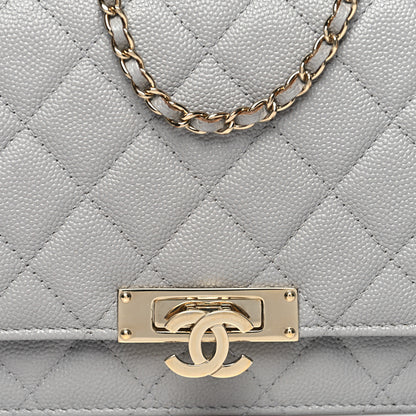 Chanel Caviar Quilted Golden Class Wallet On Chain WOC Gray 8 of 11