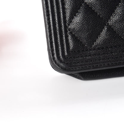 Chanel Caviar Quilted Boy Wallet On Chain WOC Black 12 of 21