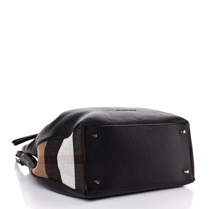 Burberry Grainy Calfskin House Check Medium Maidstone Black 4 of 8