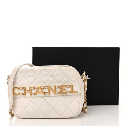 Chanel Calfskin Quilted Enchained Camera Case Bag White 18 of 18