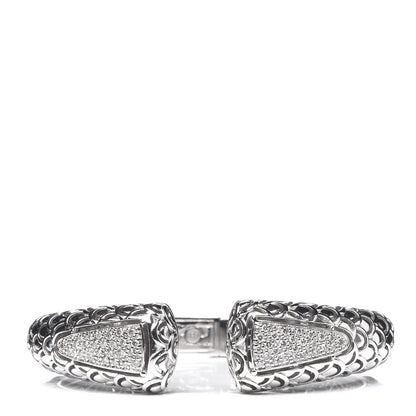 John Hardy Sterling Silver Diamond Naga Kick Cuff Bracelet 1 of 6