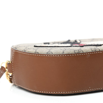 Gucci GG Supreme Monogram Bee Embroidered Mini Chain Shoulder Bag Beige Tuscany 9 of 11