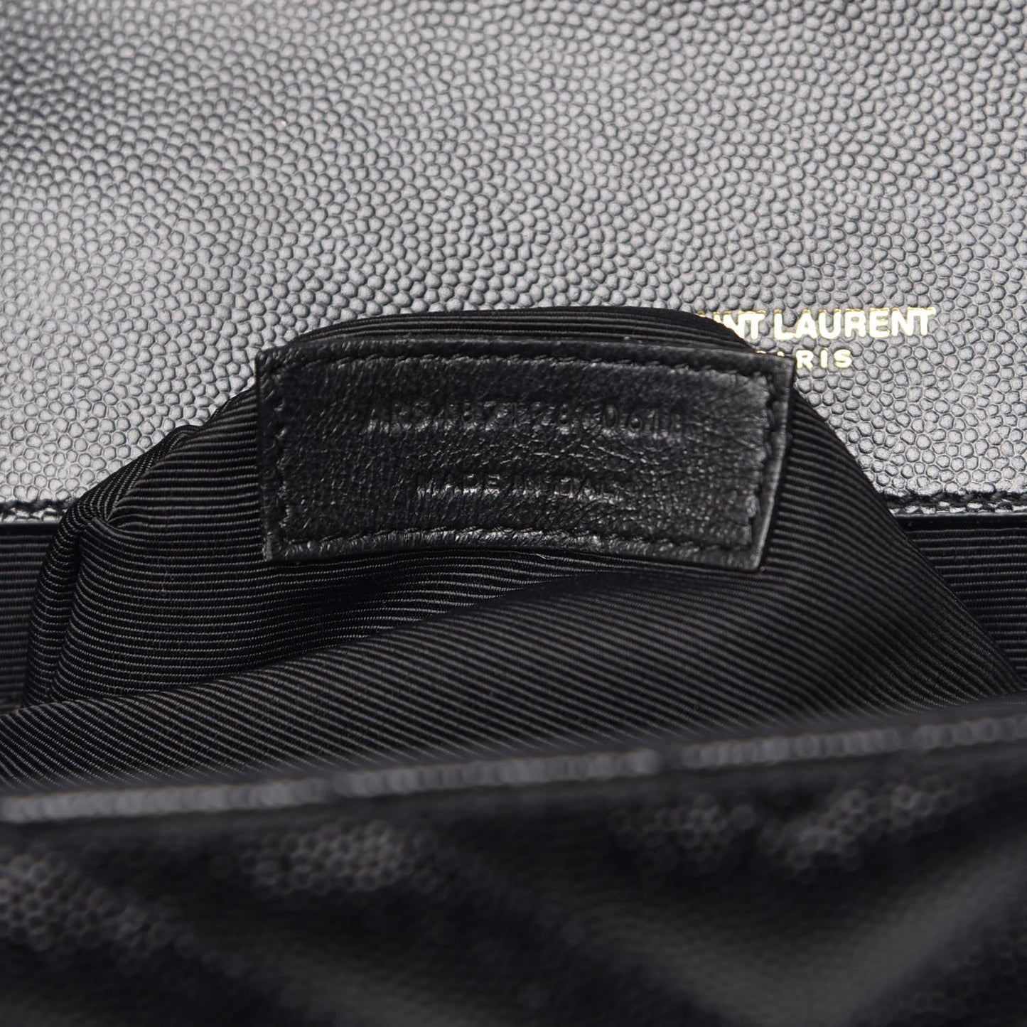 Grain De Poudre Matelasse Chevron Large Monogram Satchel Black