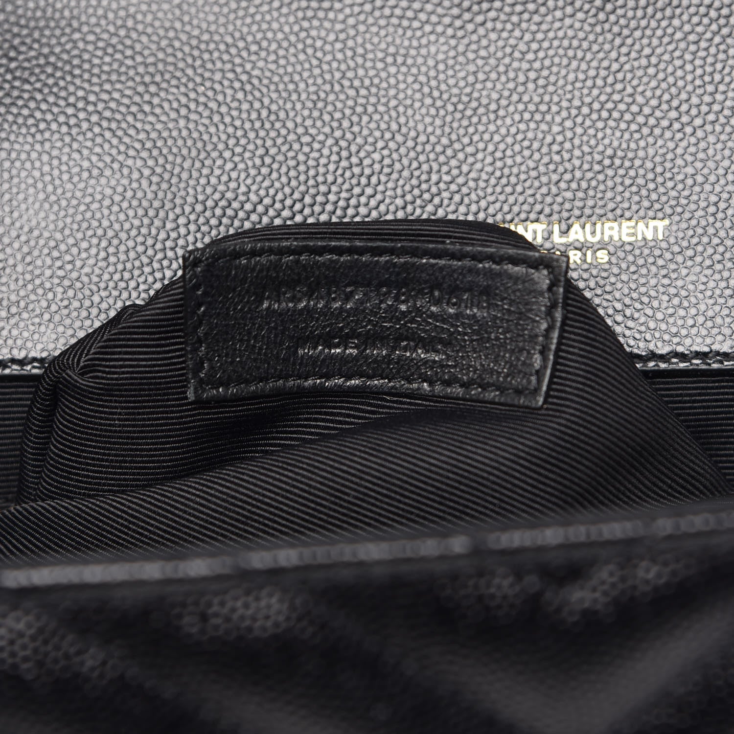 Saint Laurent Grain De Poudre Matelasse Chevron Large Monogram Satchel Black 7 of 8