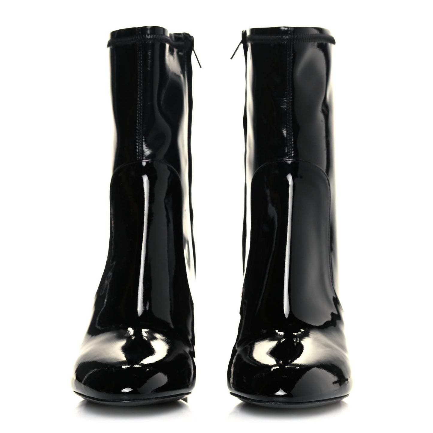 Patent Silhouette Ankle Boots 38 Black