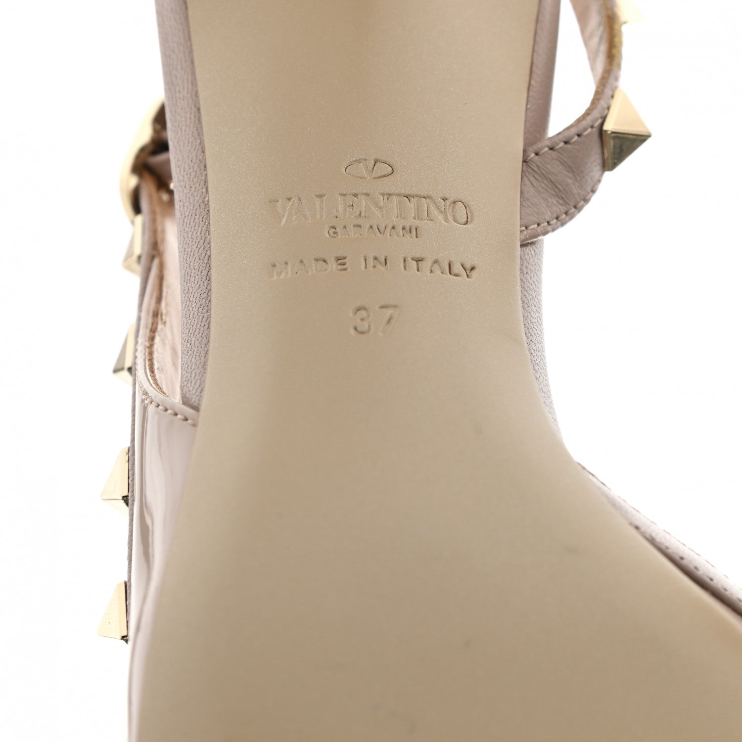 Valentino Garavani Patent Rockstud Half D'Orsay Slingback 50mm Pumps 37 Poudre 6 of 8