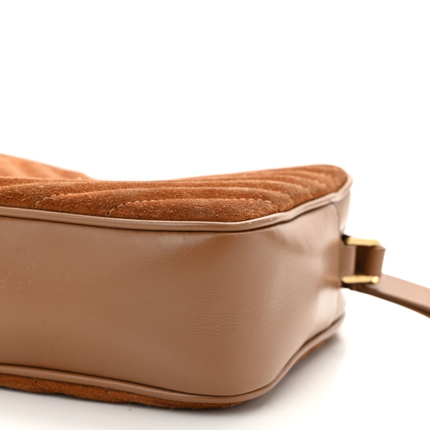 Suede Matelasse Monogram Lou Camera Bag Cinnamon