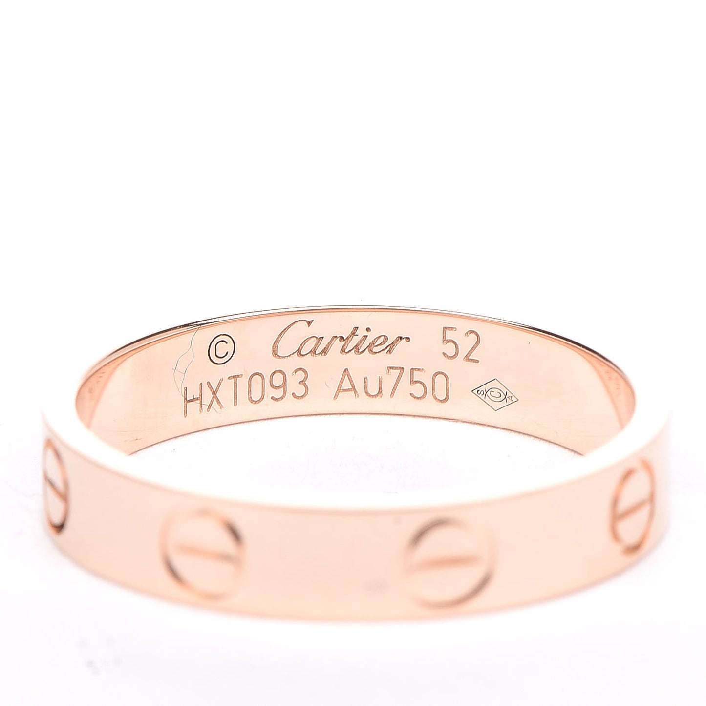 18K Pink Gold 3.5mm LOVE Wedding Band Ring 52 6