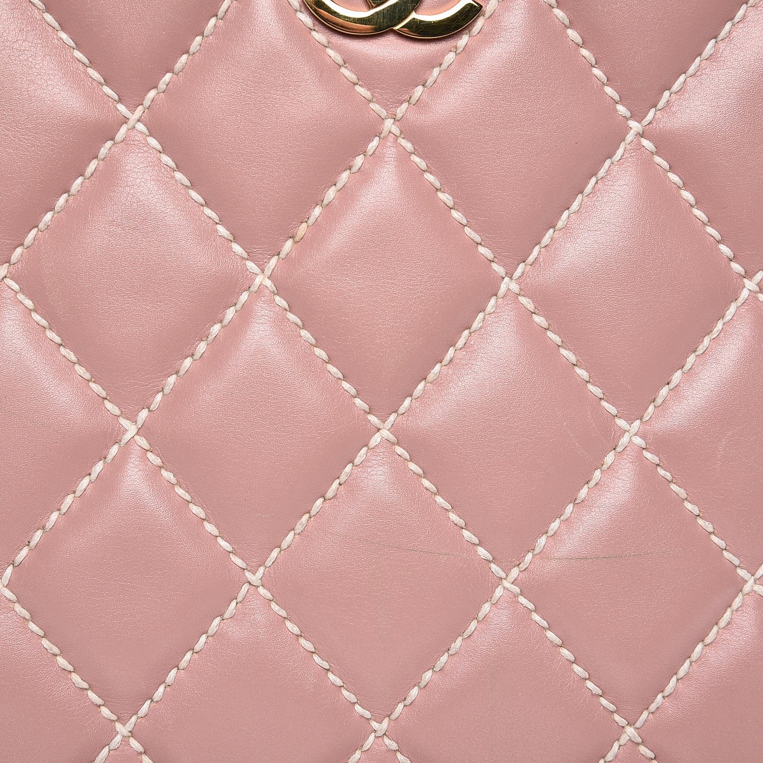 Chanel Calfskin Contrast Stitch Surpique Tote Pink 11 of 19