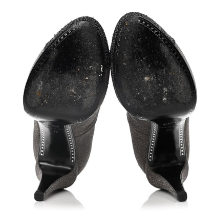 Chanel Glitter Cap Toe Pumps 37 Grey Black 7 of 13