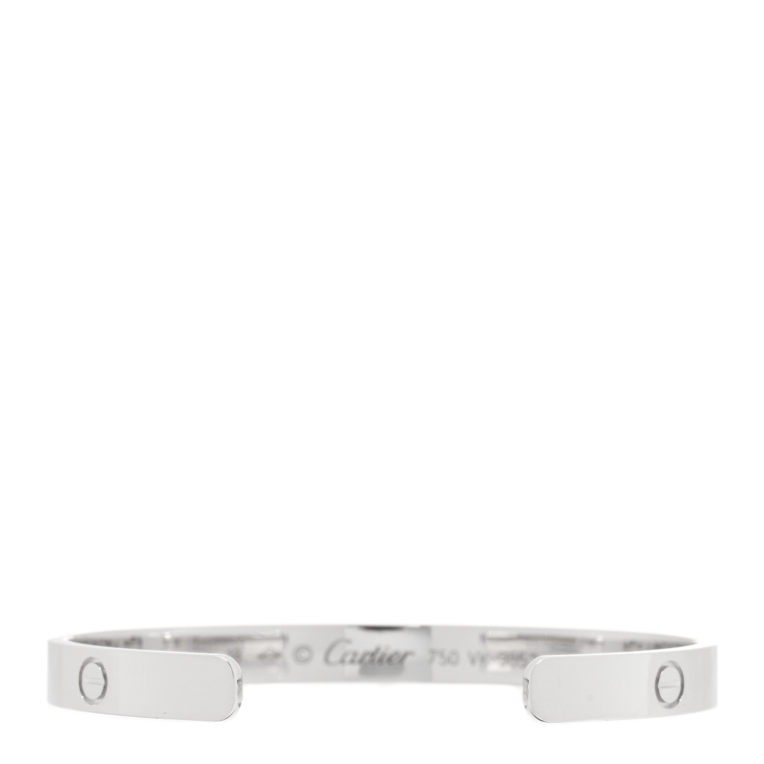 Cartier 18K White Gold LOVE Cuff Bracelet 18 2 of 3