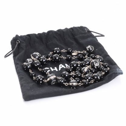 Chanel CC Camellia Beaded Long Necklace Black 7 of 7