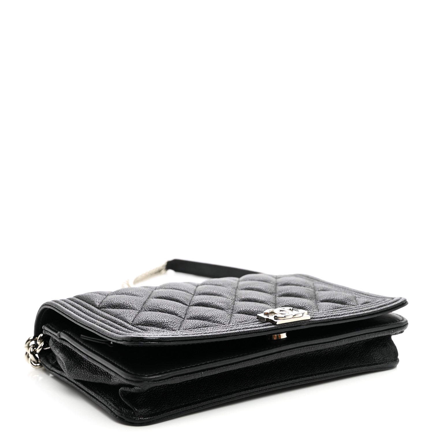 Chanel Caviar Quilted Boy Wallet On Chain WOC Black 3 of 10