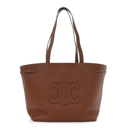 Celine Grained Calfskin Triomphe Medium Cabas Anais Tan 1 of 9