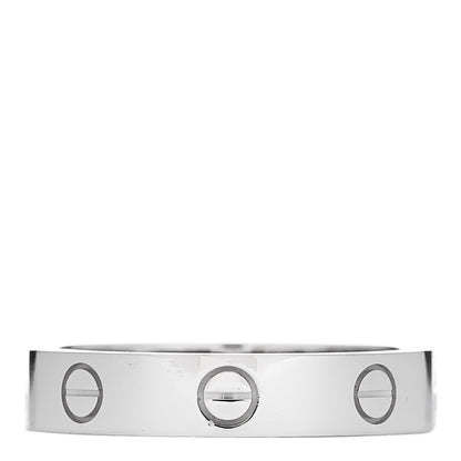 Cartier 18K White Gold Diamond 4mm LOVE Wedding Band Ring 54 6.75 3 of 6