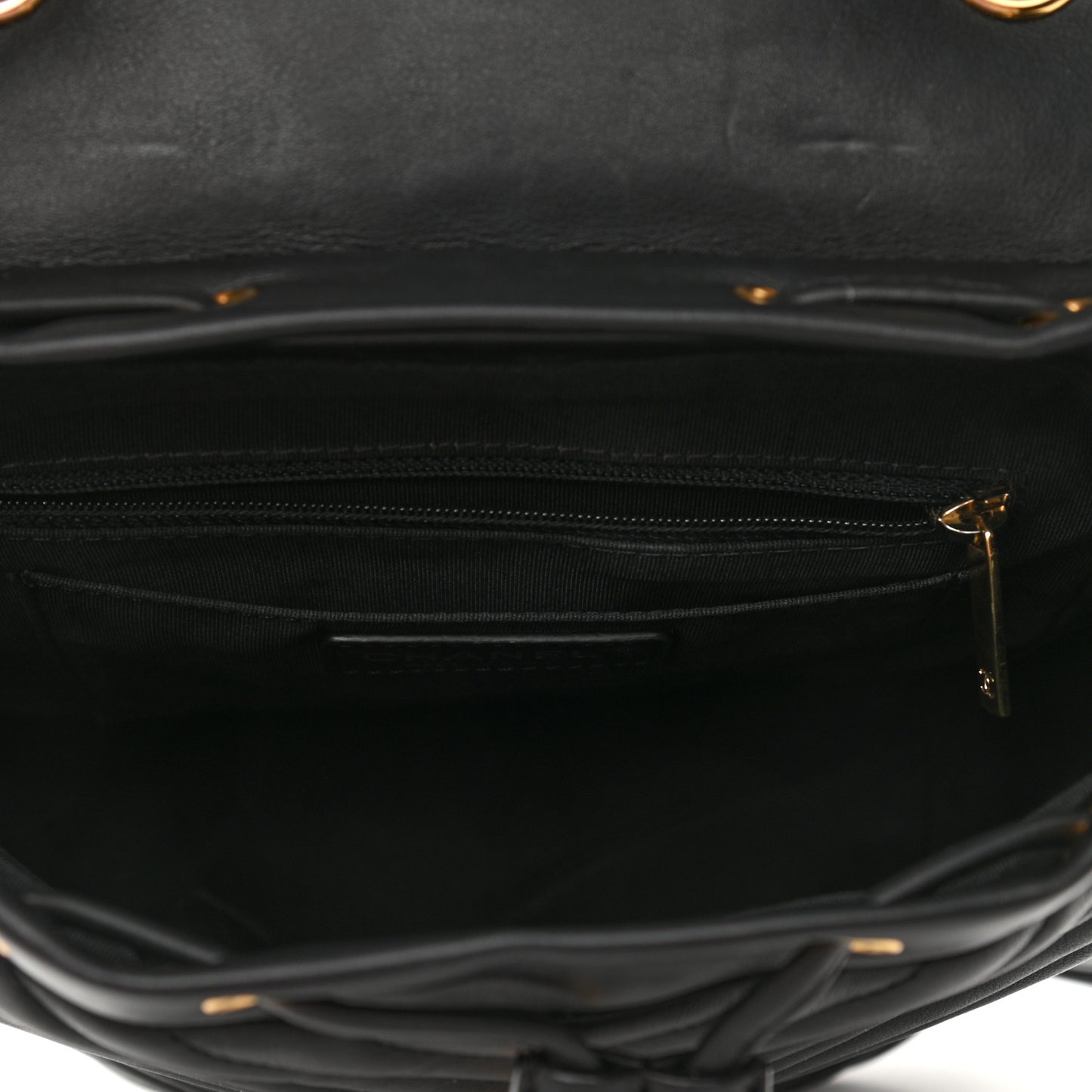 Calfskin Chevron Quilted Small Urban Spirit Backpack Black