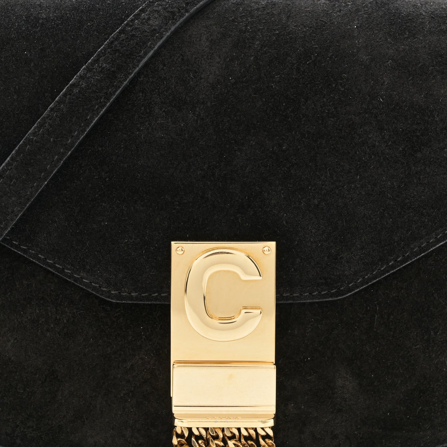 Suede Small Pampille C Bag Black