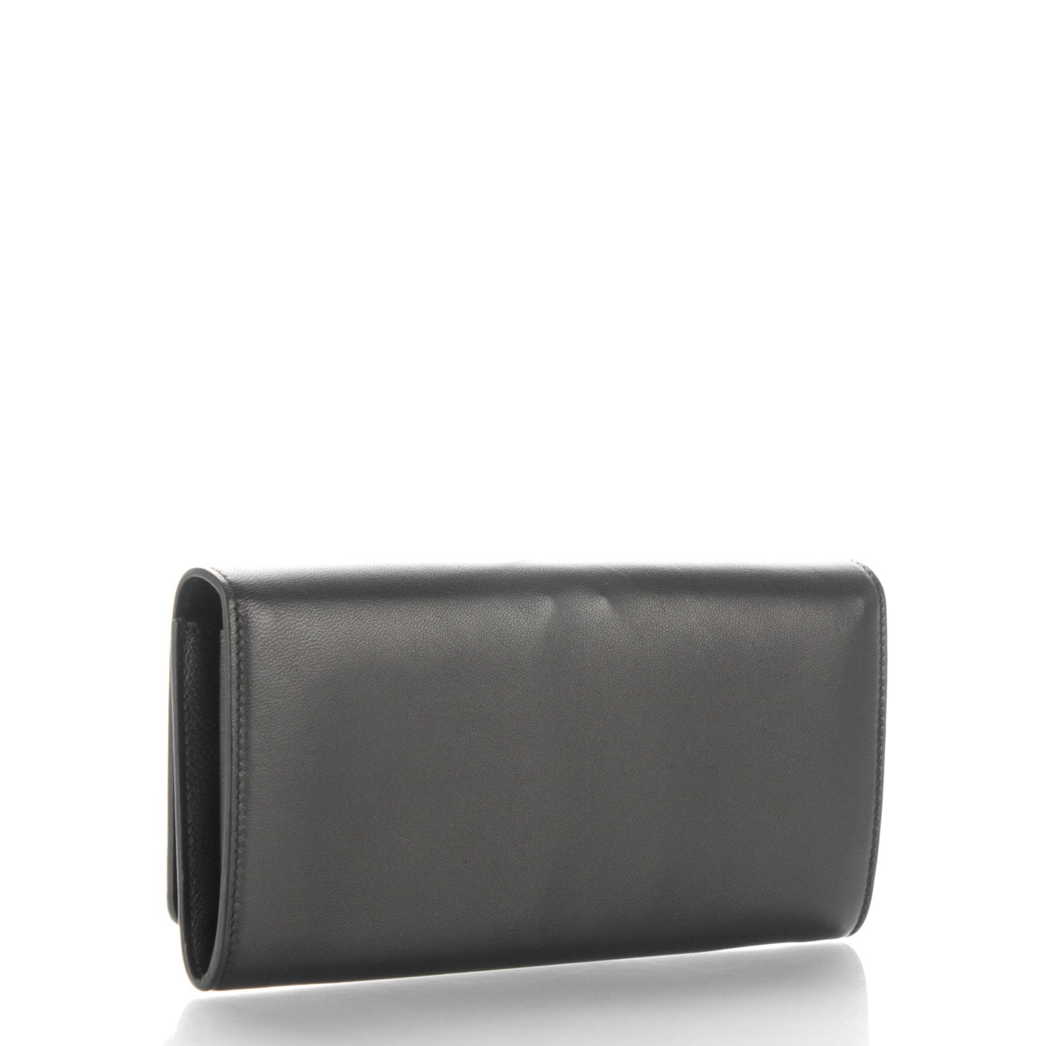 Celine Lambskin Large Flap Wallet Black 3 of 7