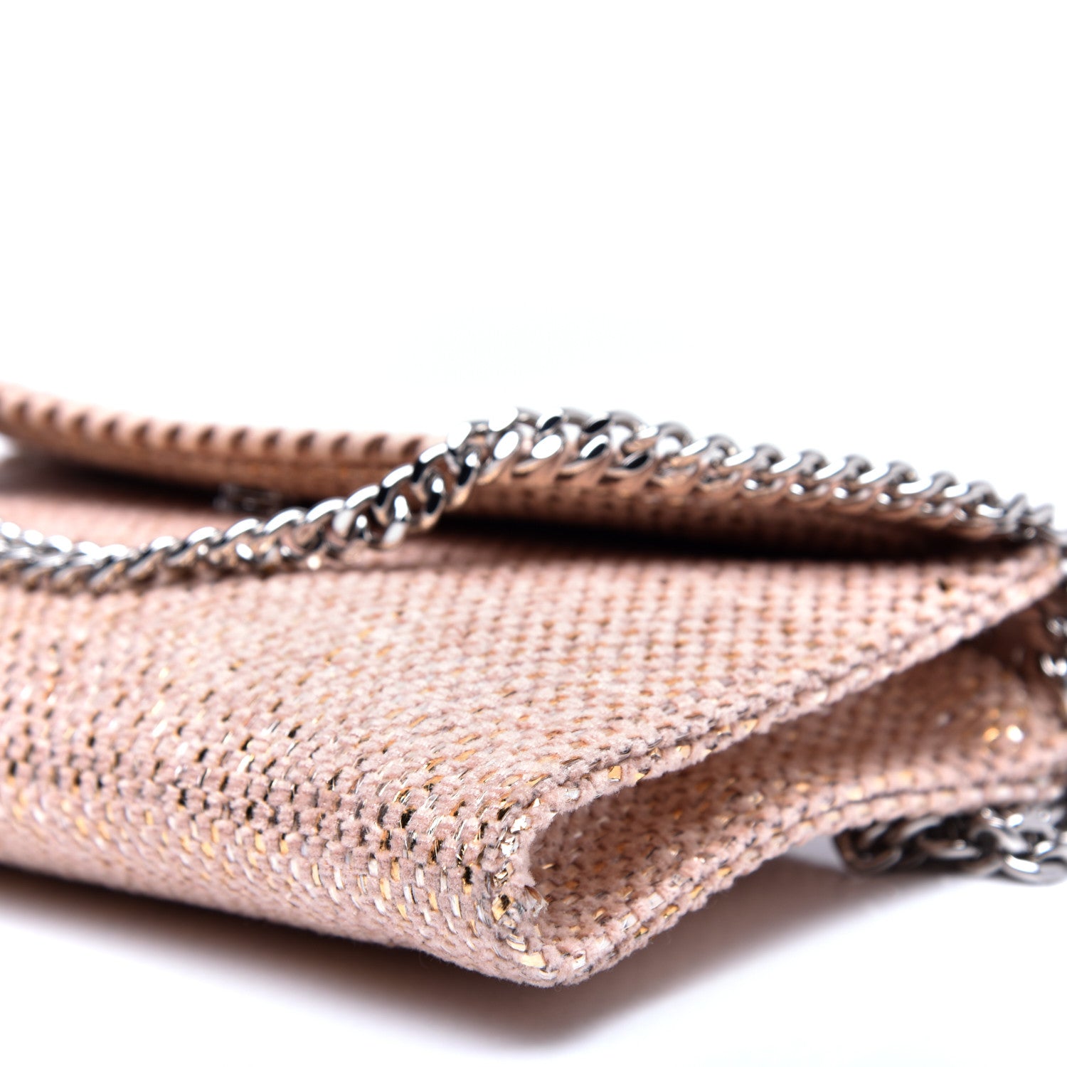 Stella McCartney Metallic Woven Raffia Falabella Mini Crossbody Pink 7 of 11