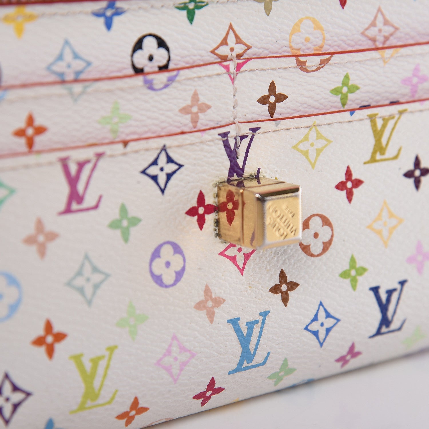 Louis Vuitton Monogram Multicolor Sarah Noeud Wallet White Litchi 14 of 15