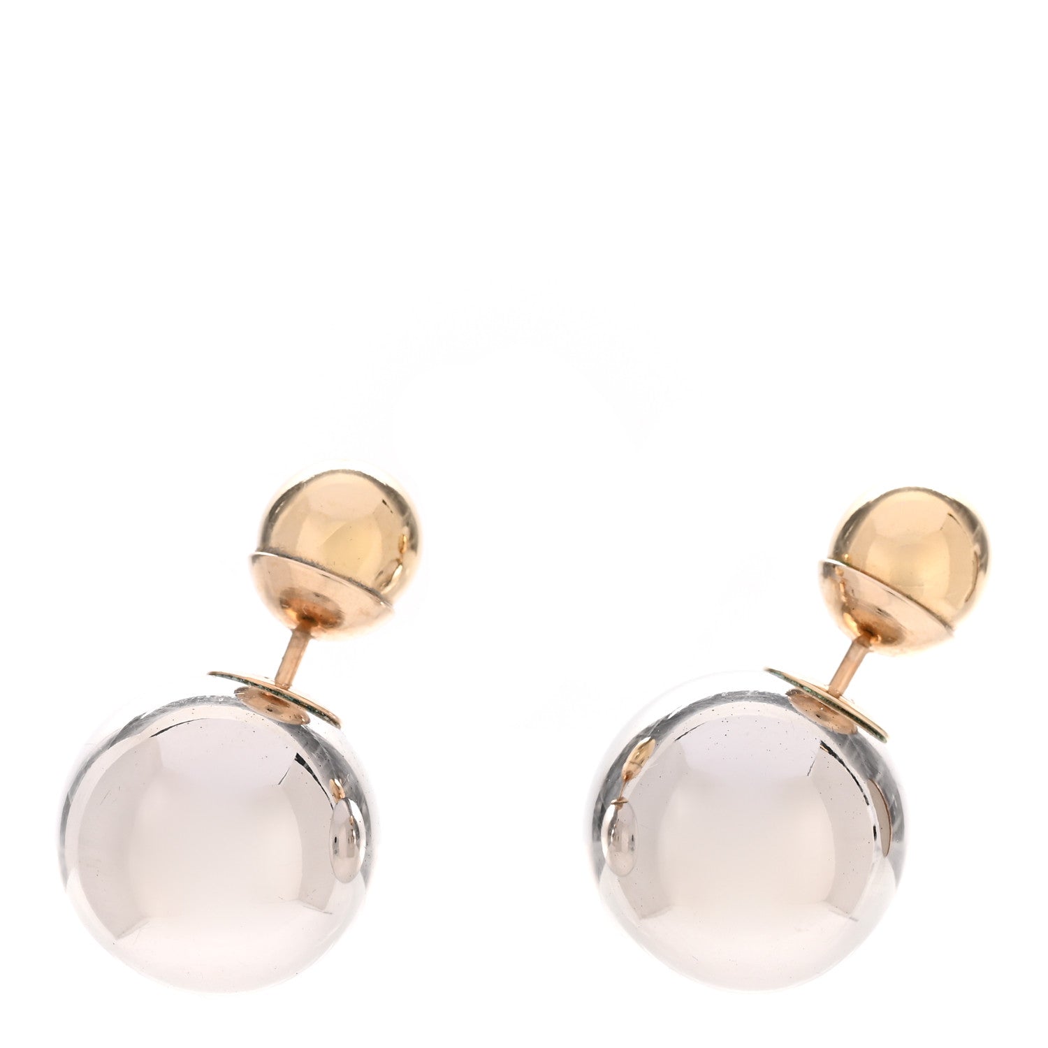 Christian Dior Mise En Dior Tribal Earrings Silver Gold 1 of 4
