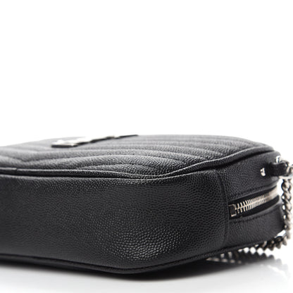 Saint Laurent Grain De Poudre Matelasse Monogram Mini Lou Camera Bag Black 13 of 20