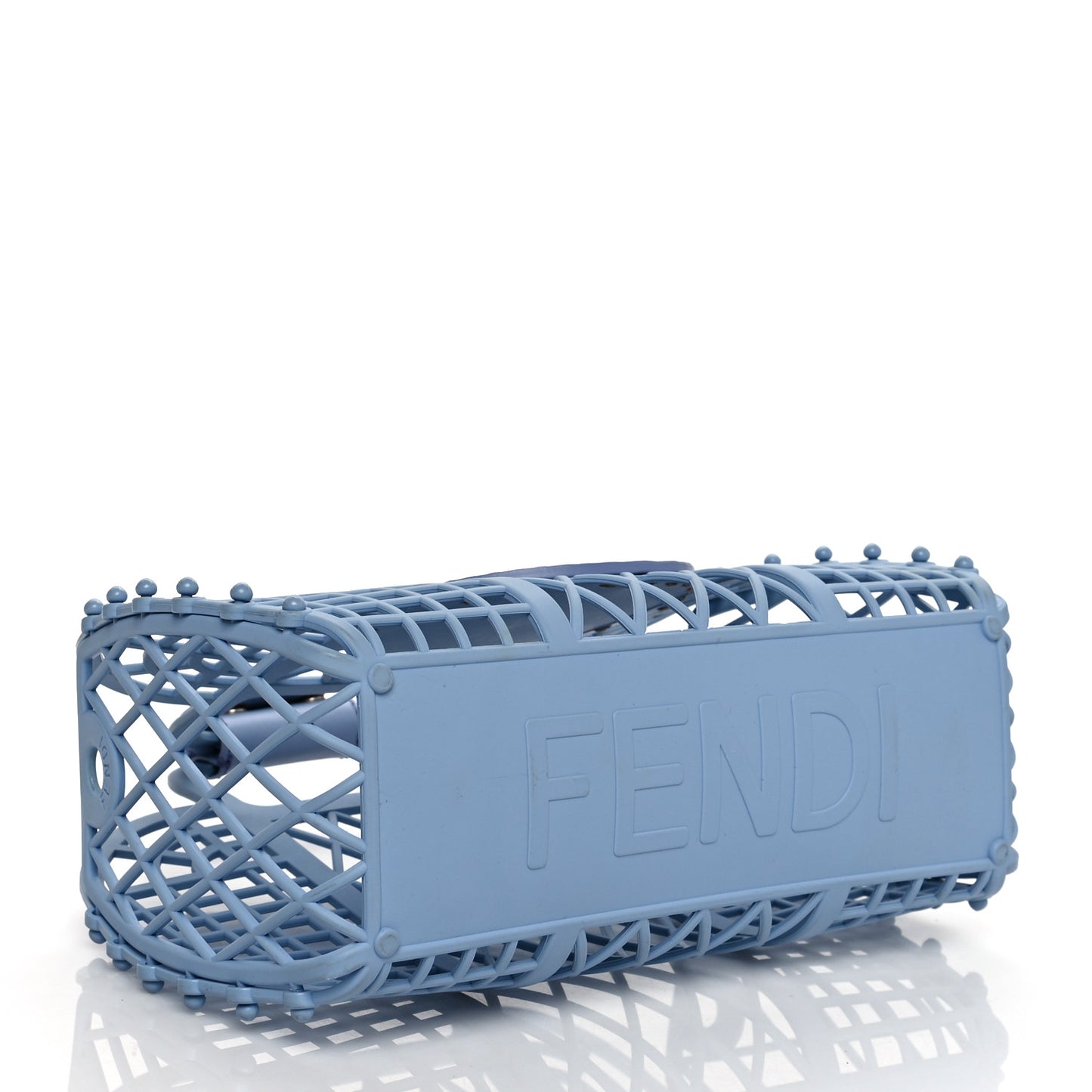 Recycled Plastic Vitello Liberty Matte Small Fendi Basket Light Blue