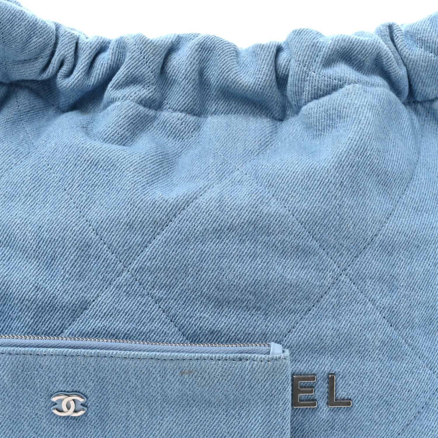 Chanel Denim Quilted Chanel 22 Light Blue 9 of 11