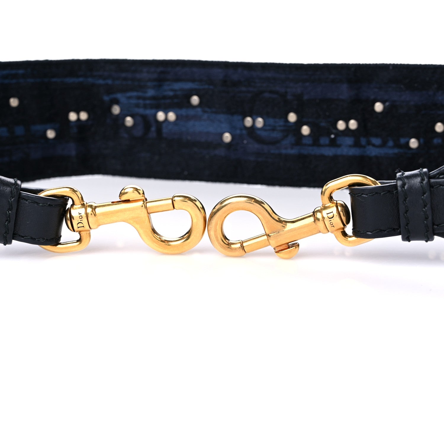 Christian Dior Canvas Embroidered Studded Camouflage Shoulder Strap Blue 4 of 4