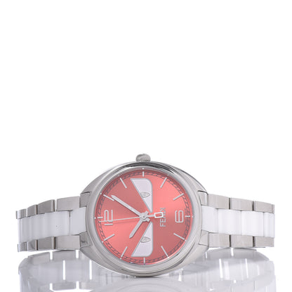 Fendi Stainless Steel Ceramic Diamond 34mm Momento Bugs Quartz Watch Orange 3 of 9