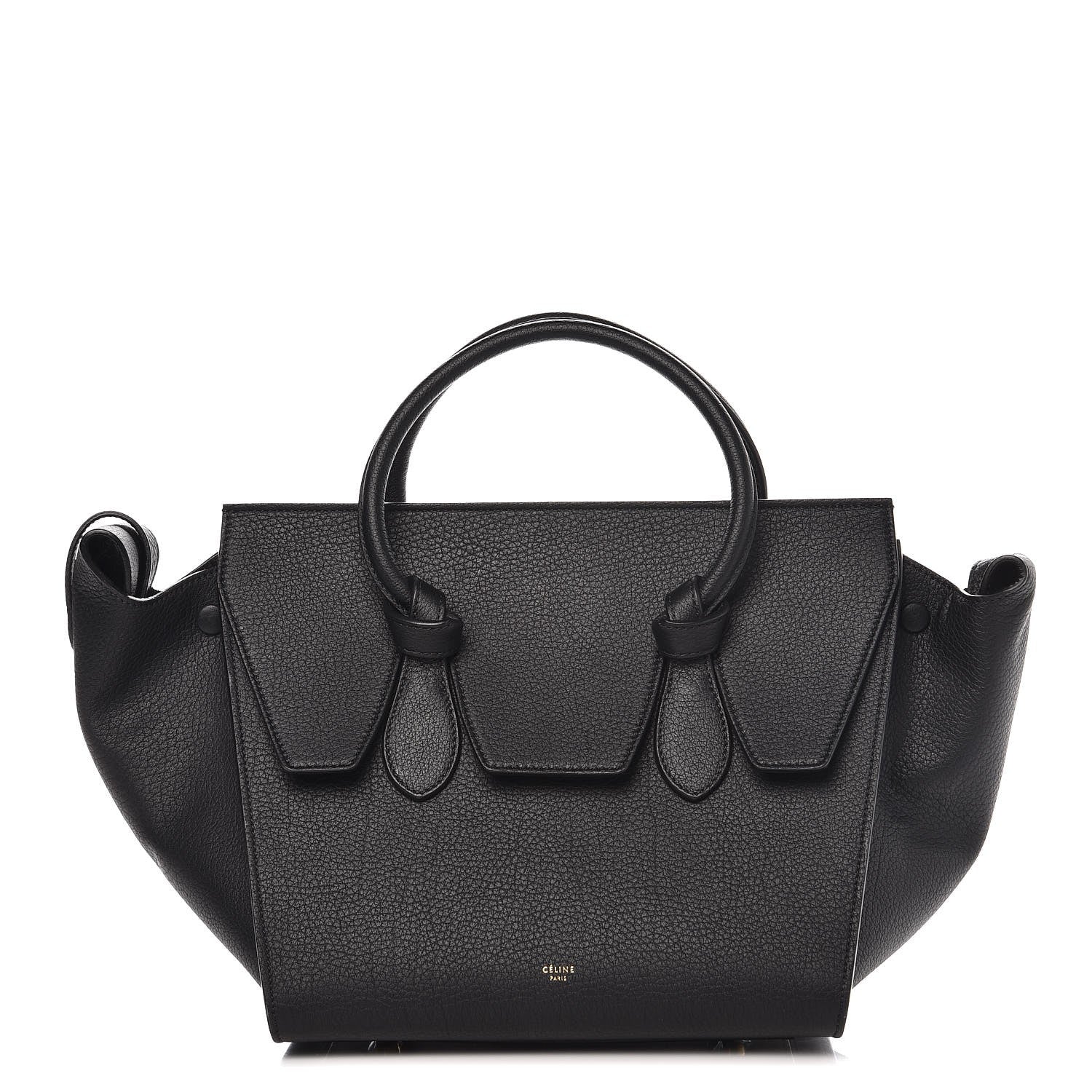 Celine Crisped Calfskin Mini Tie Knot Tote Black 1 of 8