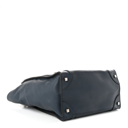 Celine Drummed Calfskin Mini Luggage Blue 3 of 9