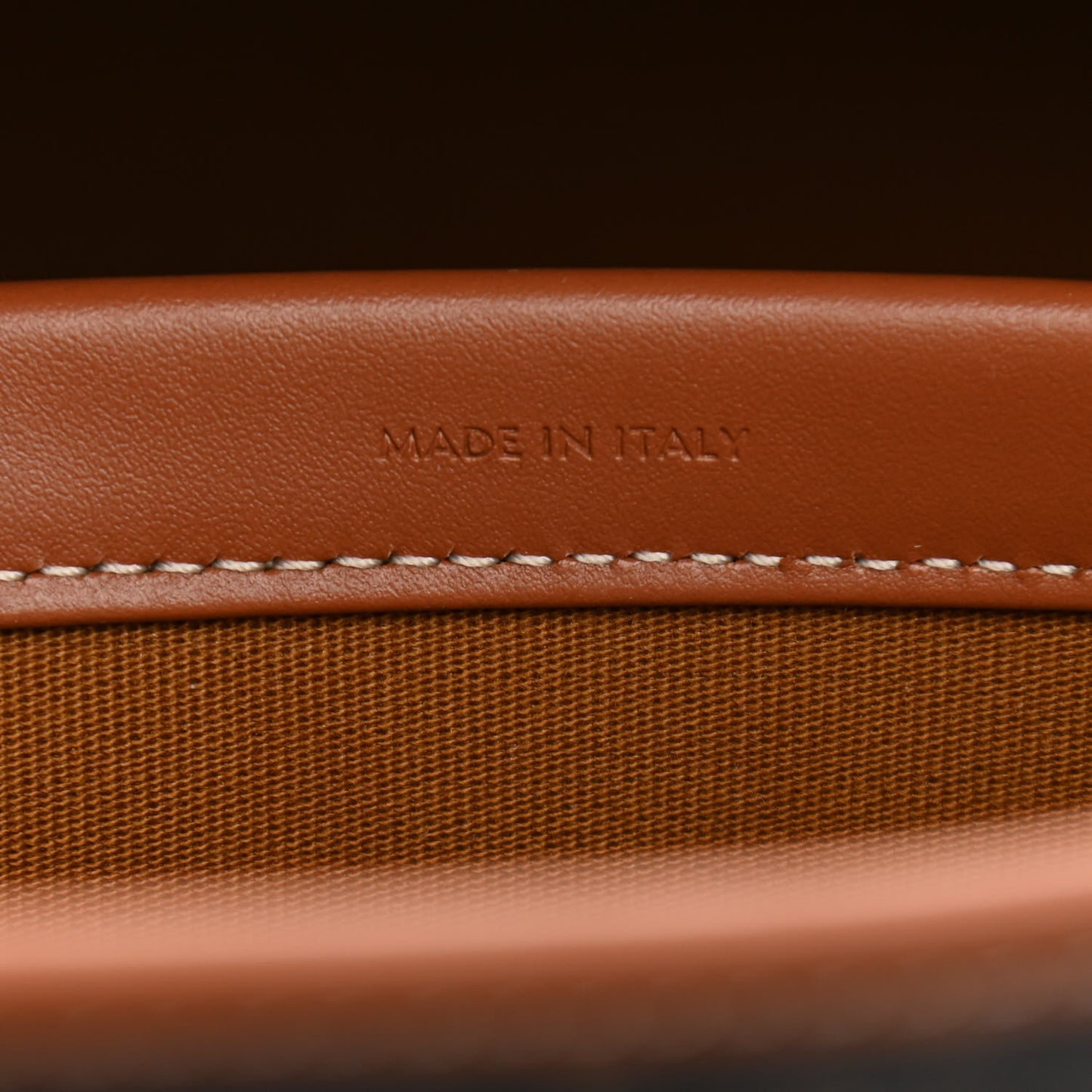 Triomphe Canvas Calfskin Mini Horizontal Cabas Tan