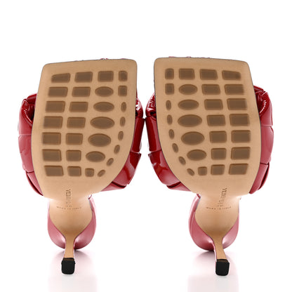 Bottega Veneta Ultra Gloss Patent Maxi Intrecciato Lido 90mm Mule Sandals 36 Apple Candy 5 of 10