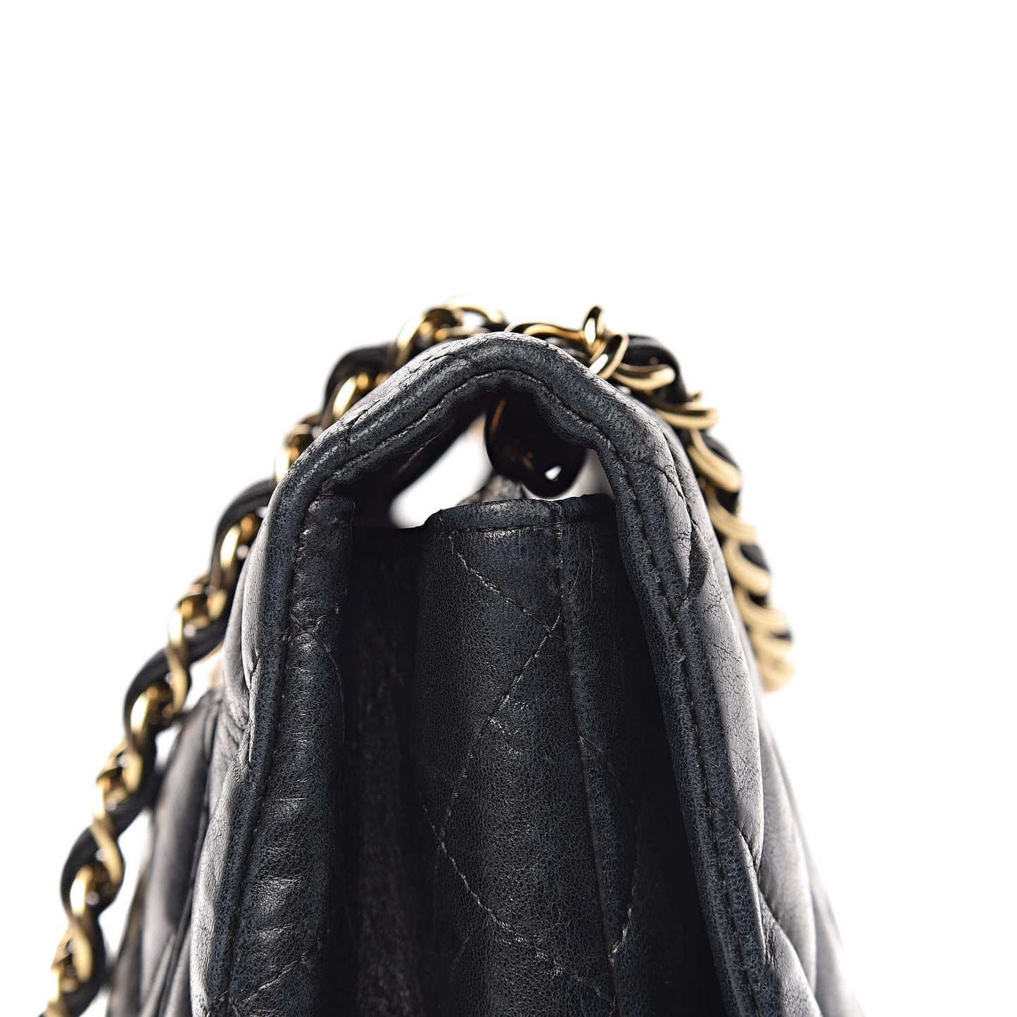Lambskin Quilted Jumbo Single Flap Black